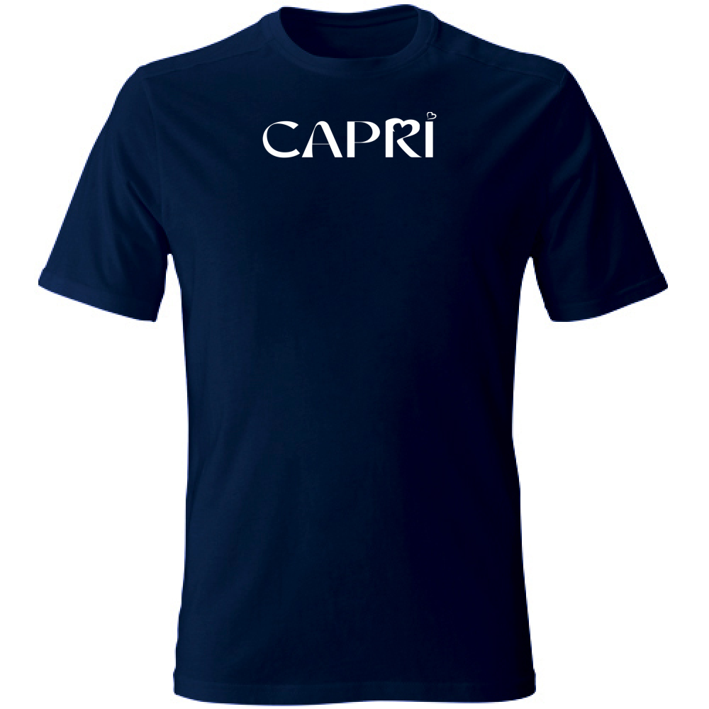 T-Shirt Unisex Large CAPRI MINIMAL SCRITTA BIANCA