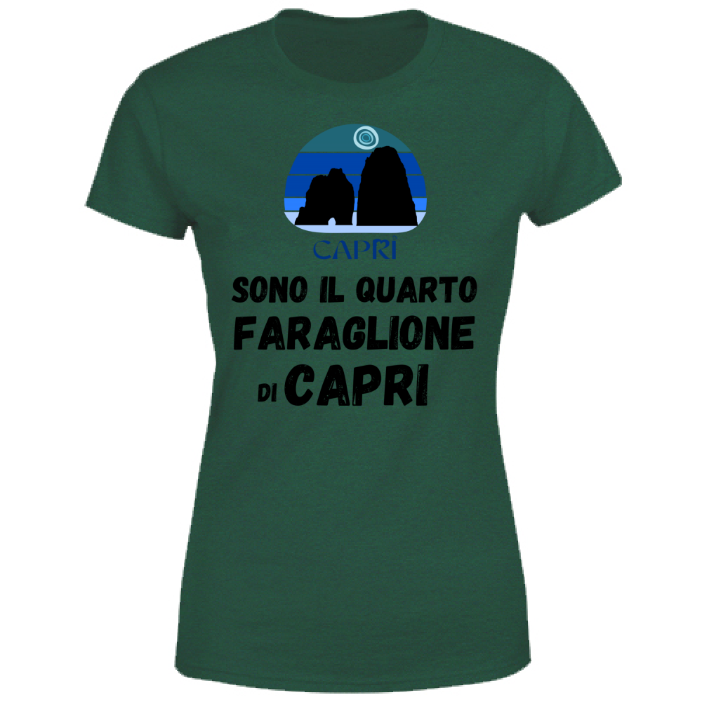 T-Shirt Donna SONO IL QUARTO FARAGLIONE DI CAPRI SCRITTA NERA