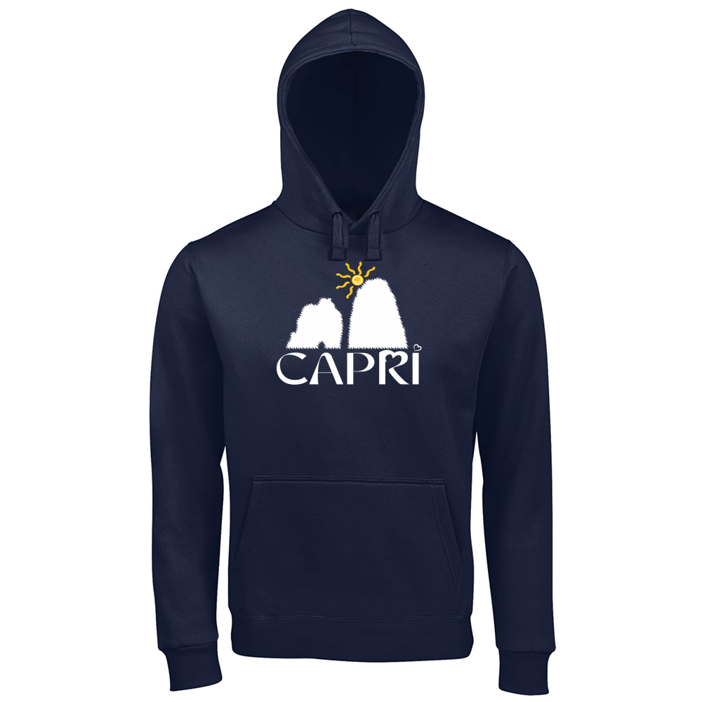 Premium Men's Hoodie CAPRI HAPPY FARAGLIONI WHITE