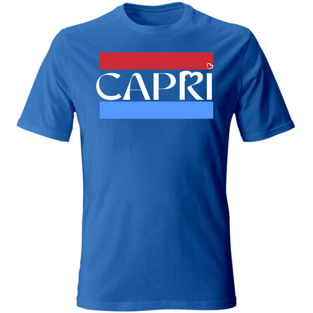 T-Shirt Unisex CAPRI FASCIA ROSSO BLUE BIANCO