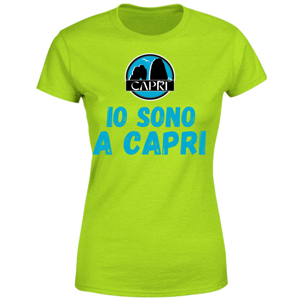 Women's T-Shirt I AM IN CAPRI BLUE WRITING