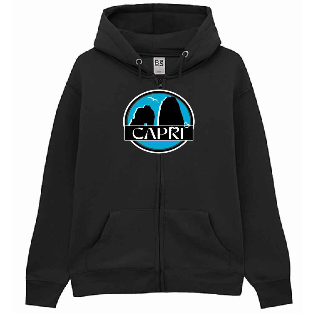 Felpa Premium Cappuccio Zip CAPRI CERCHIO MAGICO CON  FARAGLIONI