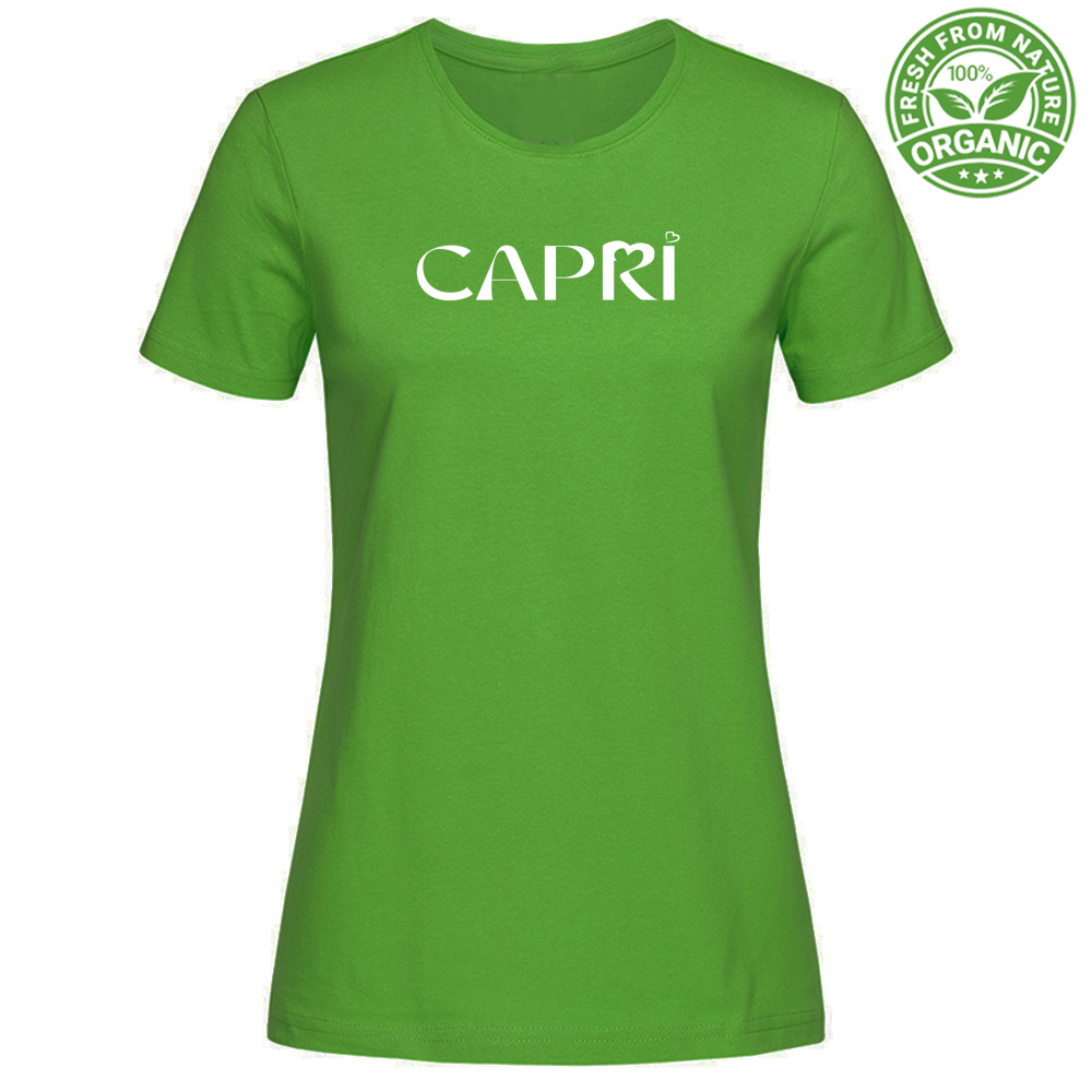 Woman Organic CAPRI MINIMAL T-Shirt WITH WHITE WRITING