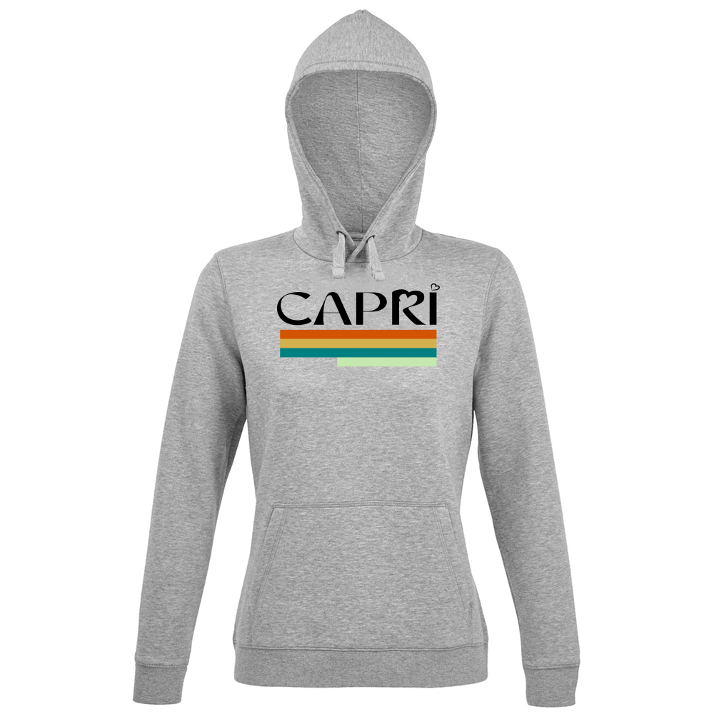 Hoodie Premium Women CAPRI TECNICOLOR SCRITTA NERA
