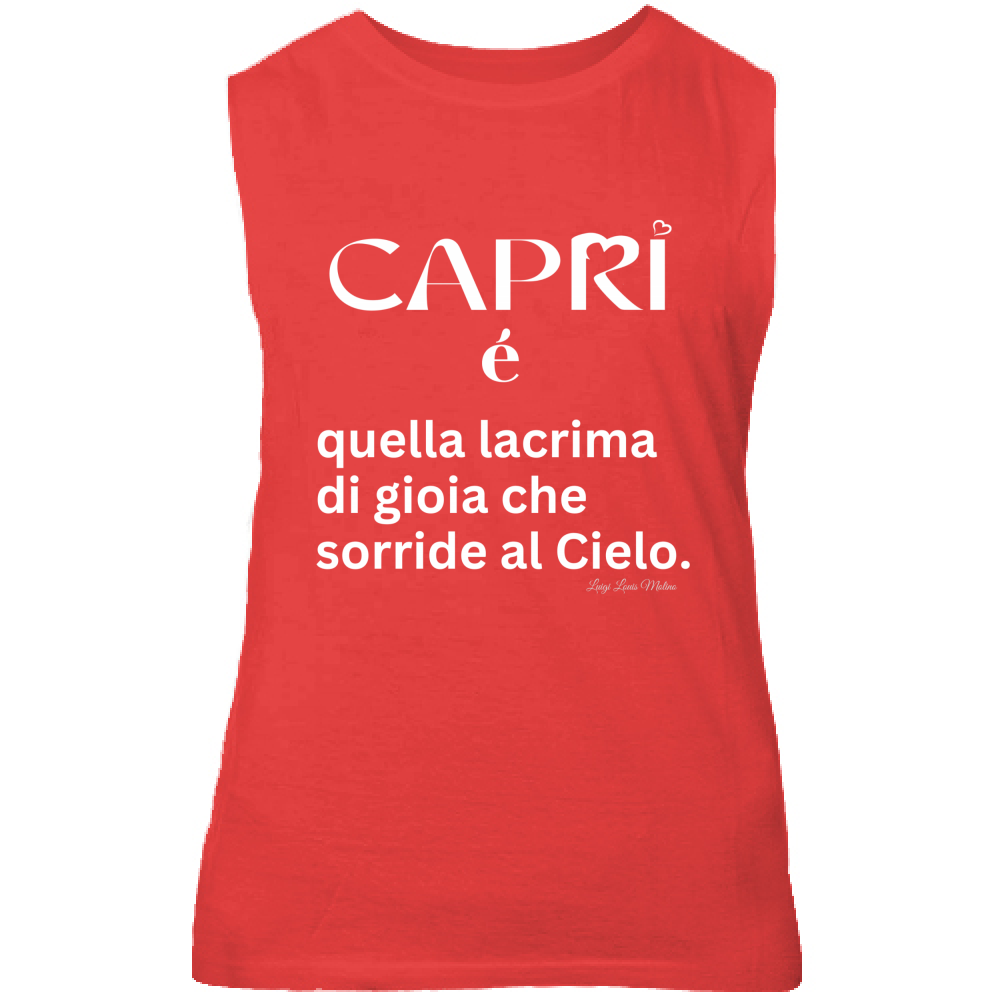 Canotta Unisex Capri é quella lacrima di gioia scritta bianca