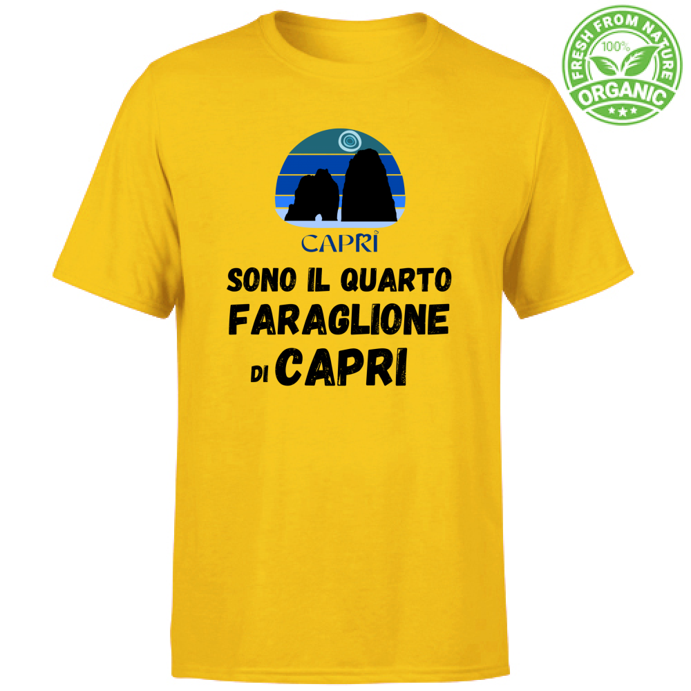 T-Shirt Unisex Organic SONO IL QUARTO FARAGLIONE DI CAPRI SCRITTA NERA