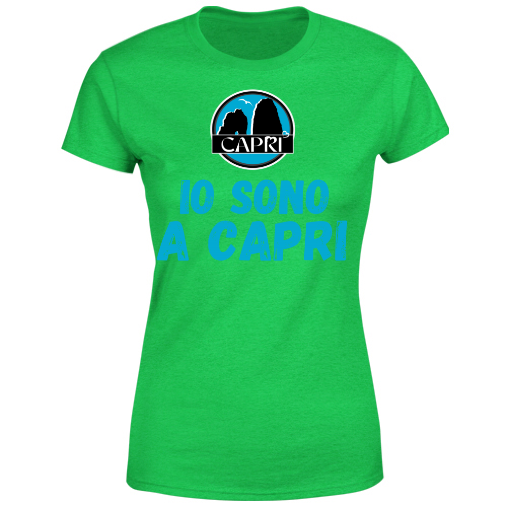 Women's T-Shirt I AM IN CAPRI BLUE WRITING