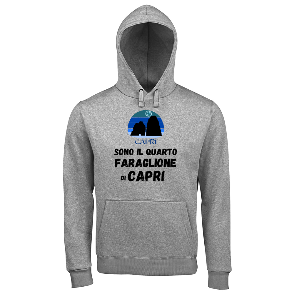 Hoodie Premium Men SONO IL QUARTO FARAGLIONE DI CAPRI SCRITTA NERA