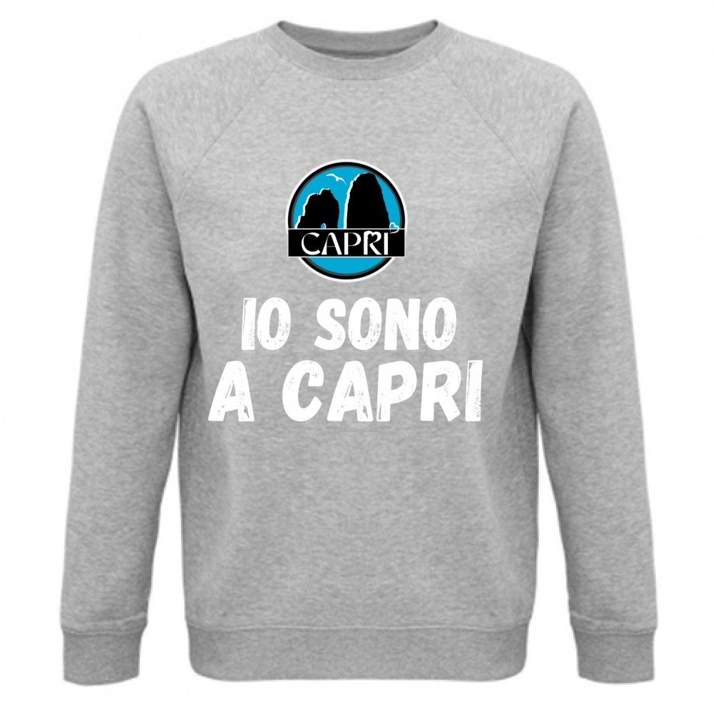 Felpa Unisex Organica IO SONO A CAPRI SCRITTA BIANCA