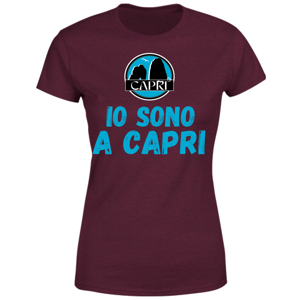 Women's T-Shirt I AM IN CAPRI BLUE WRITING