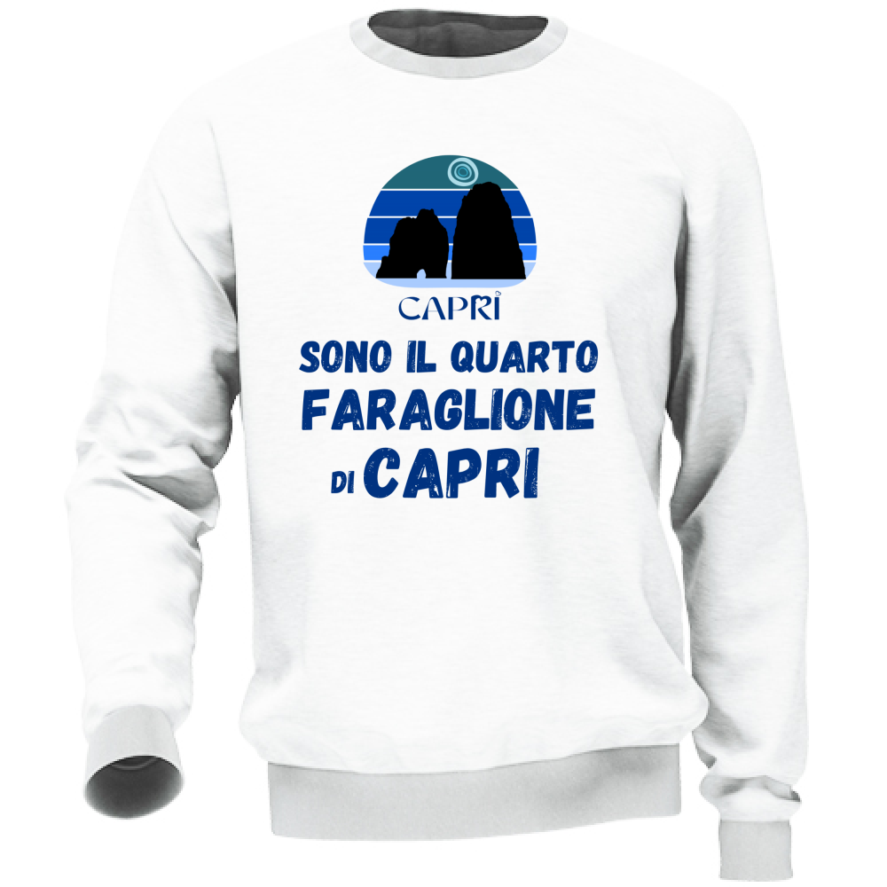 Felpa Unisex SONO IL QUARTO FARAGLIONE DI CAPRI SCRITTA BLUE