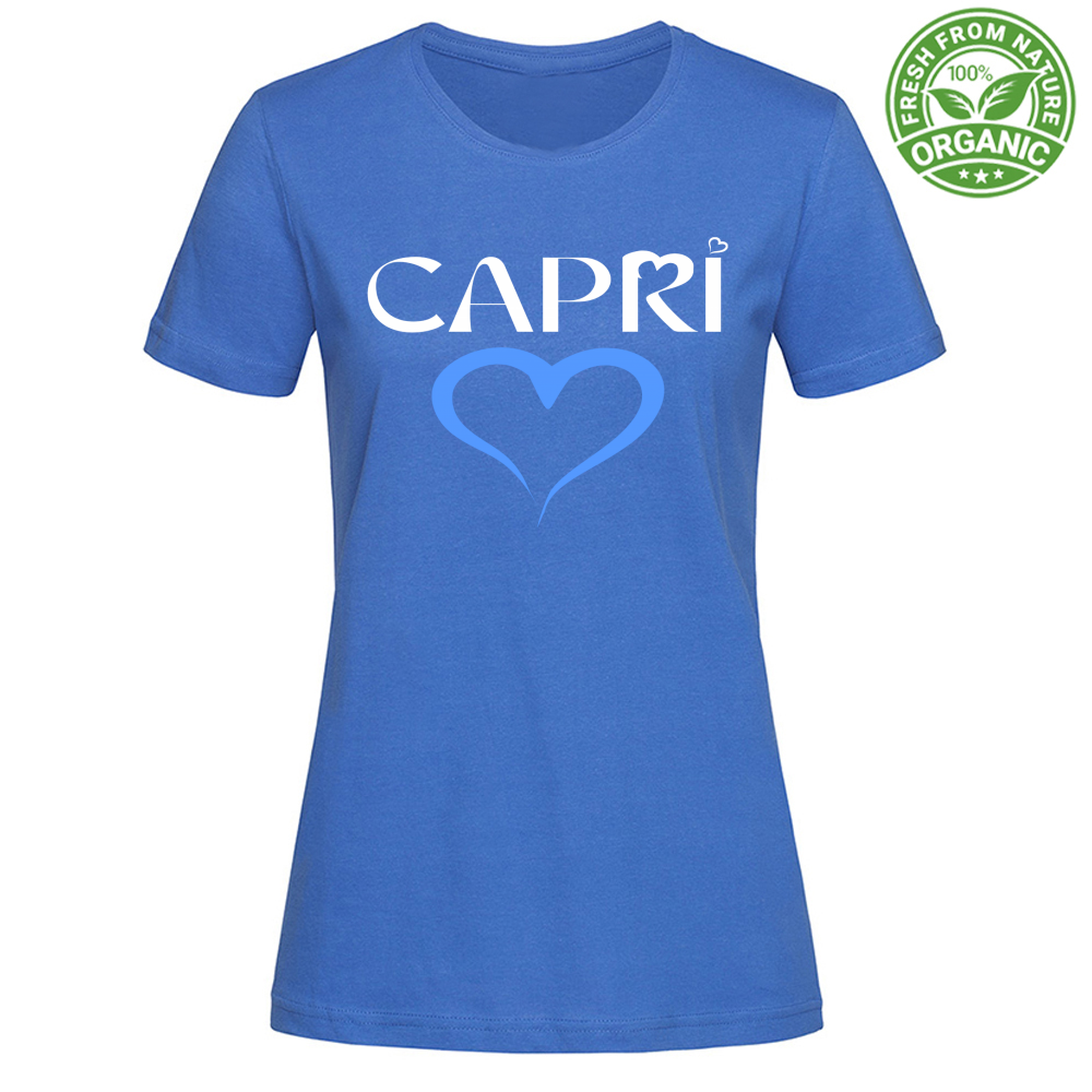 T-Shirt Woman Organic CAPRI CUORE AZZURRO