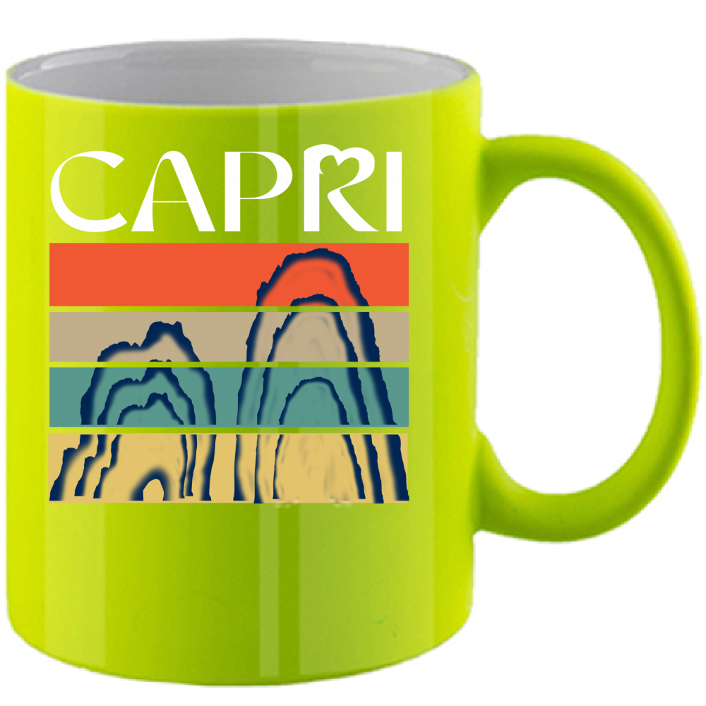 Fluorescent Cup CAPRI PORTIONS FARAGLIONI WHITE WRITING