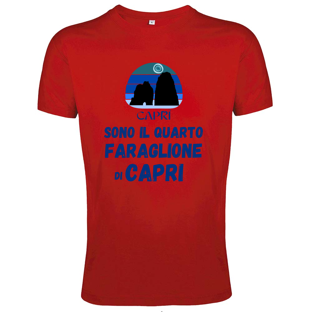 T-Shirt Men Fit SONO IL QUARTO FARAGLIONE DI CAPRI SCRITTA BLUE