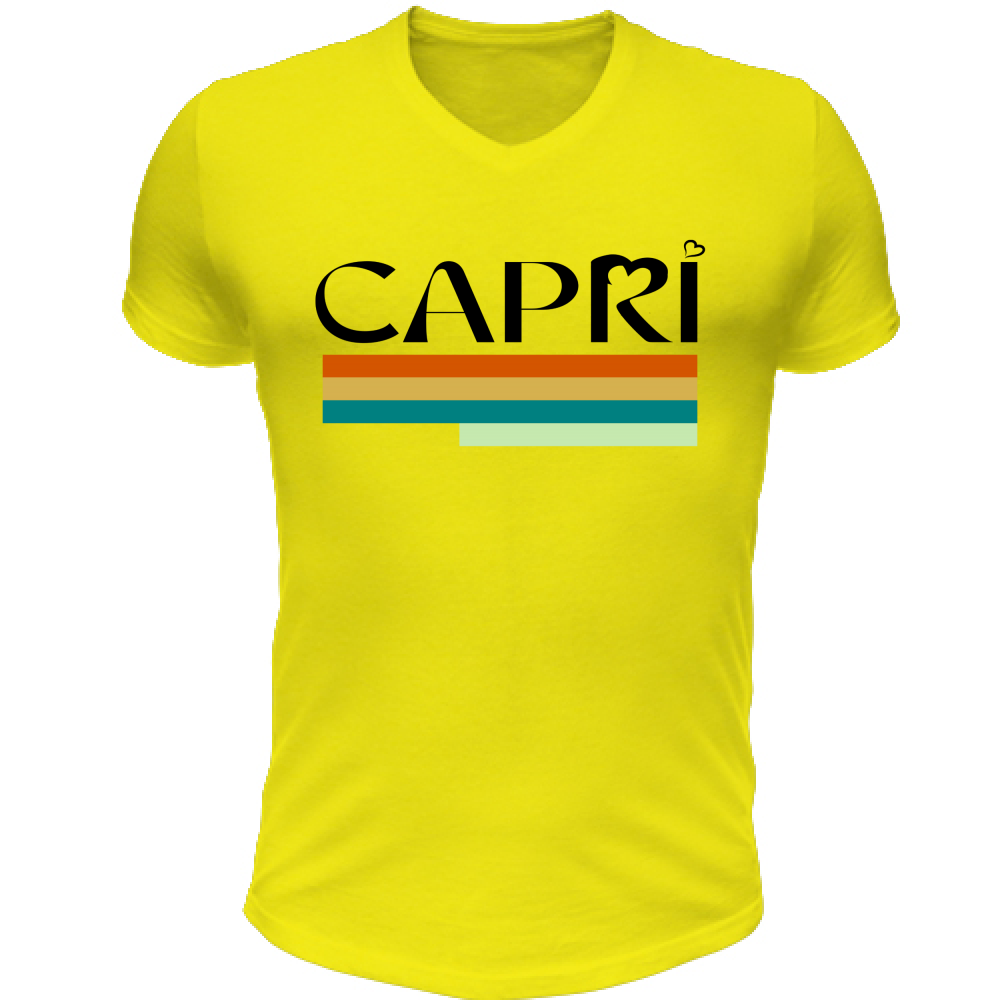 Unisex T-Shirt V-Neck CAPRI TECHNICAL COLOR BLACK WRITING