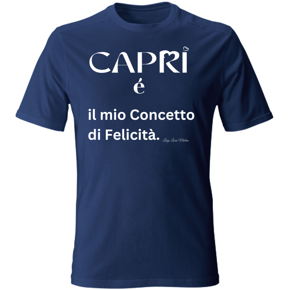 T-Shirt Bambino Capri é il mio concetto di Felicità scritta Bian