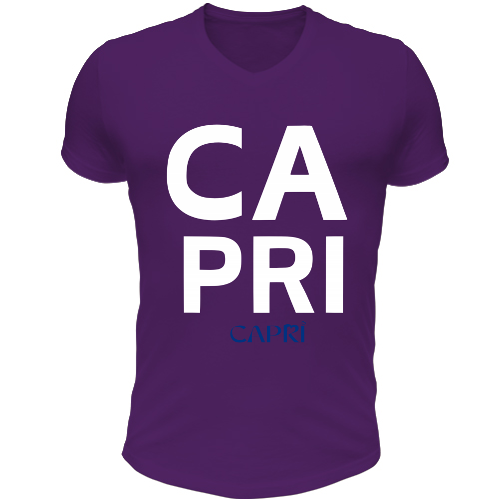T-Shirt Unisex Scollo V CAPRI DESIGN SCRITTA BIANCA