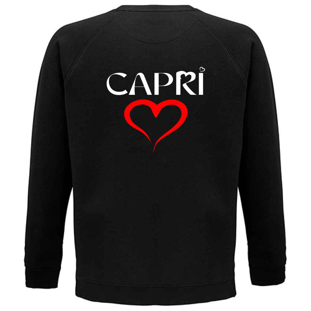 Felpa Unisex Organica CUORE CAPRI ROSSO