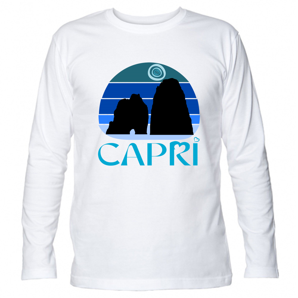 Unisex Long Sleeve T-Shirt CAPRI VINTAGE BLUE SUNSET
