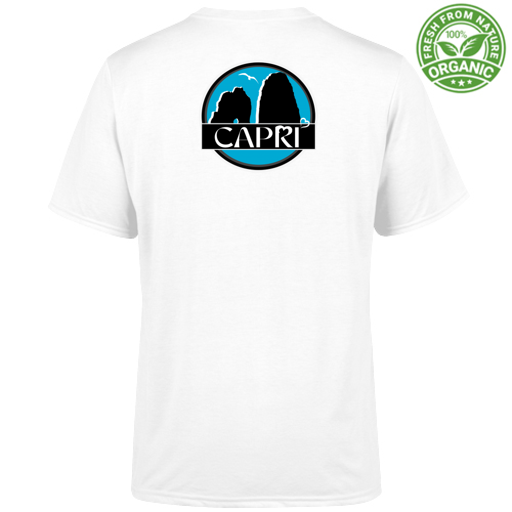 Unisex Organic T-Shirt CAPRI MAGIC CIRCLE WITH FARAGLIONI