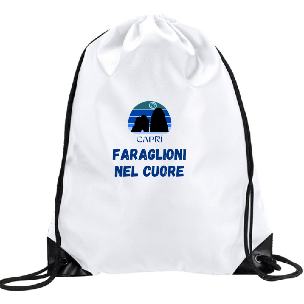 Backpack FARAGLIONI DI CAPRI IN THE HEART WRITING BLUE