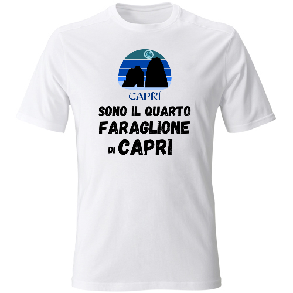 T-Shirt Unisex Large SONO IL QUARTO FARAGLIONE DI CAPRI SCRITTA NERA