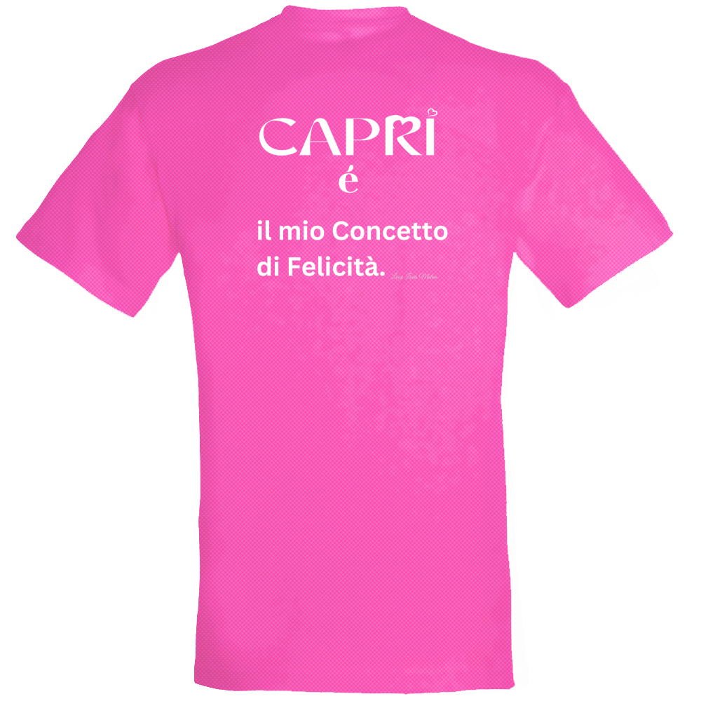 T-Shirt Unisex Dry Sport Capri é il mio concetto di Felicità scritta Bian