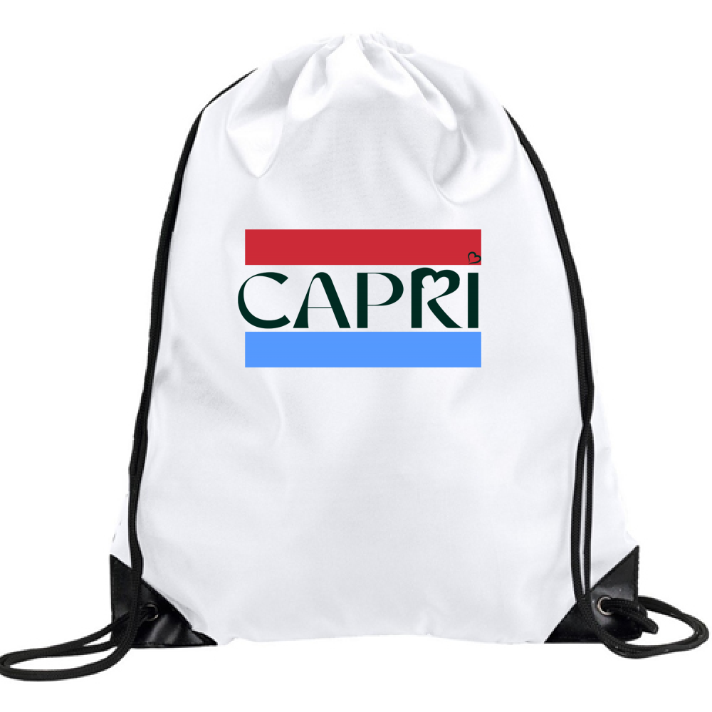 CAPRI BACKPACK RED BLUE BAND BLACK WRITING