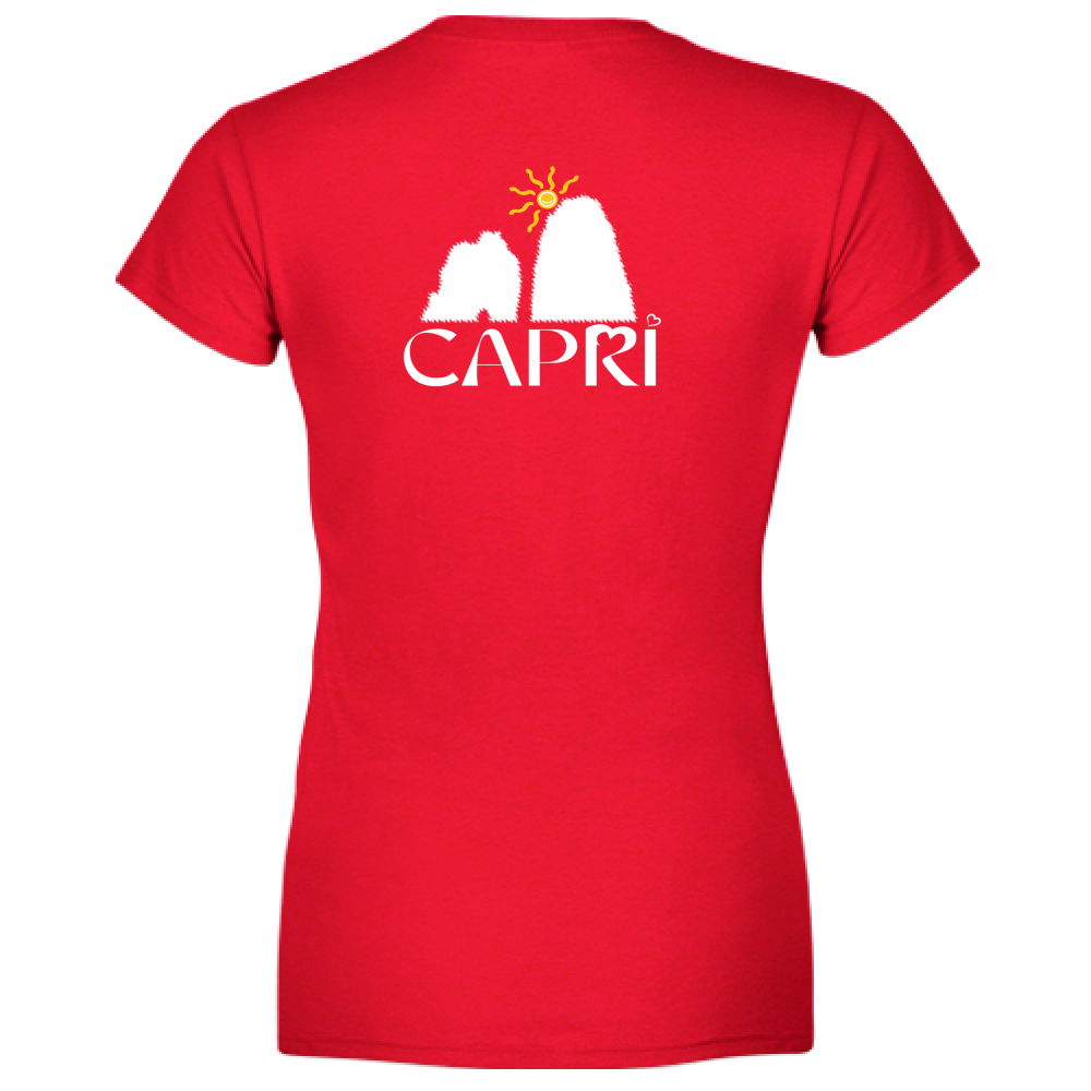 T-Shirt Women Premium CAPRI HAPPY FARAGLIONI WHITE