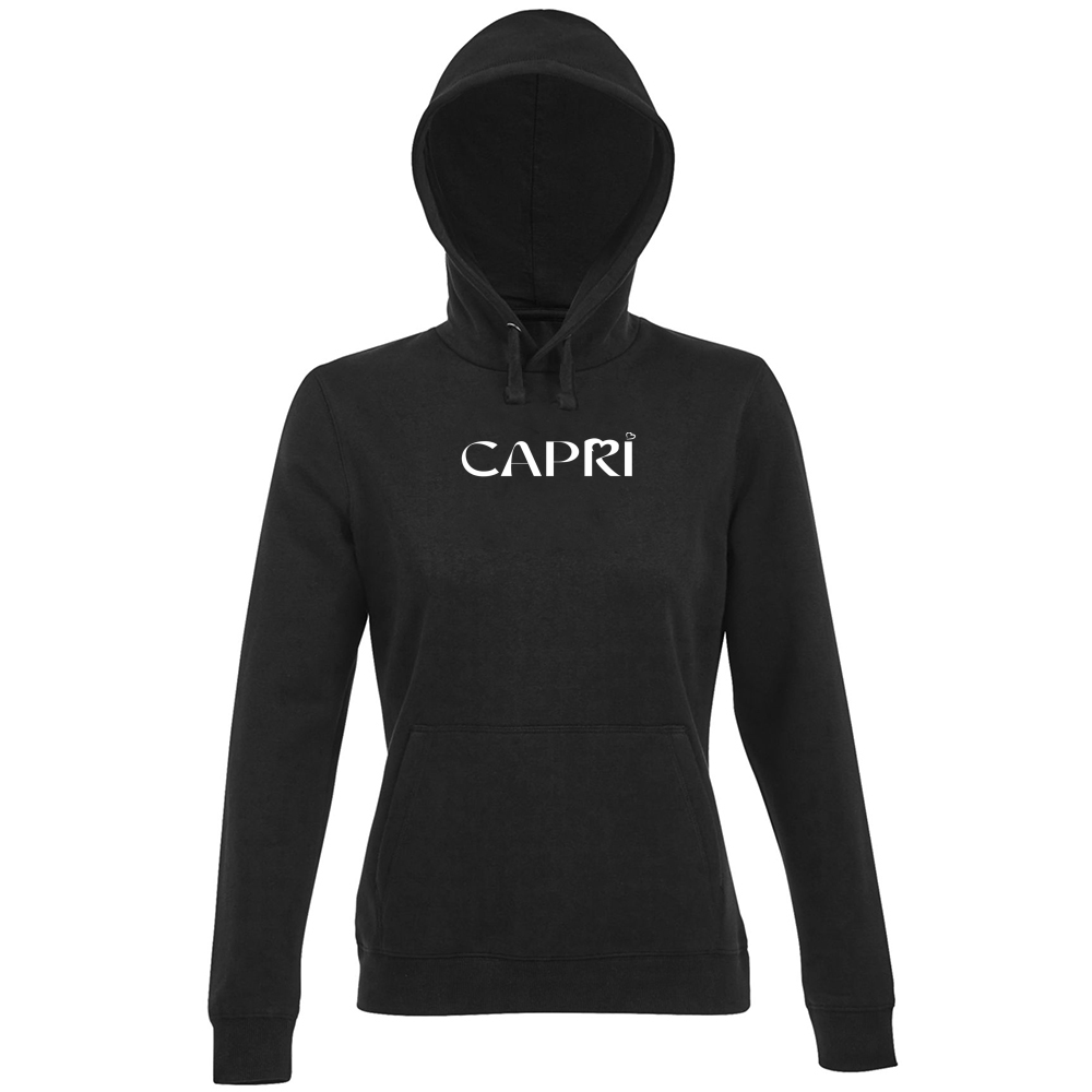 Hoodie Premium Women CAPRI MINIMAL SCRITTA BIANCA