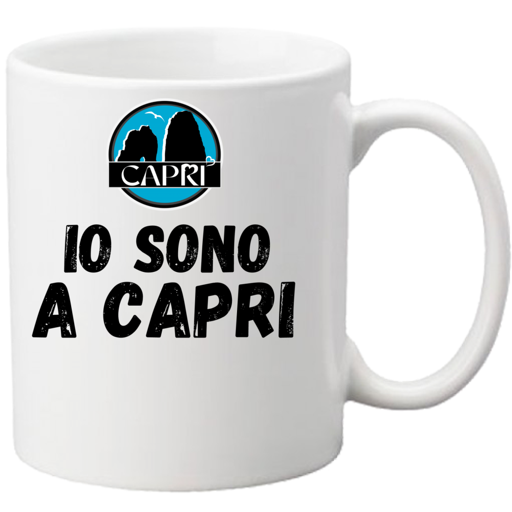 Tazza IO SONO A CAPRI SCRITTA NERA