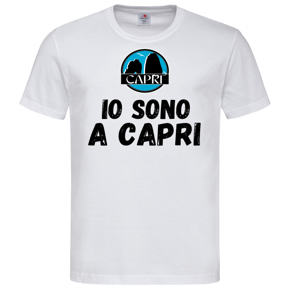 T-Shirt Men Premium IO SONO A CAPRI SCRITTA NERA