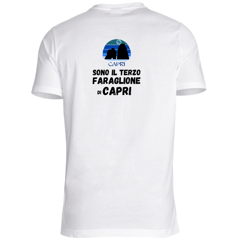 T-Shirt Unisex SONO IL TERZO FARAGLIONE DI CAPRI SCRITTA NERA