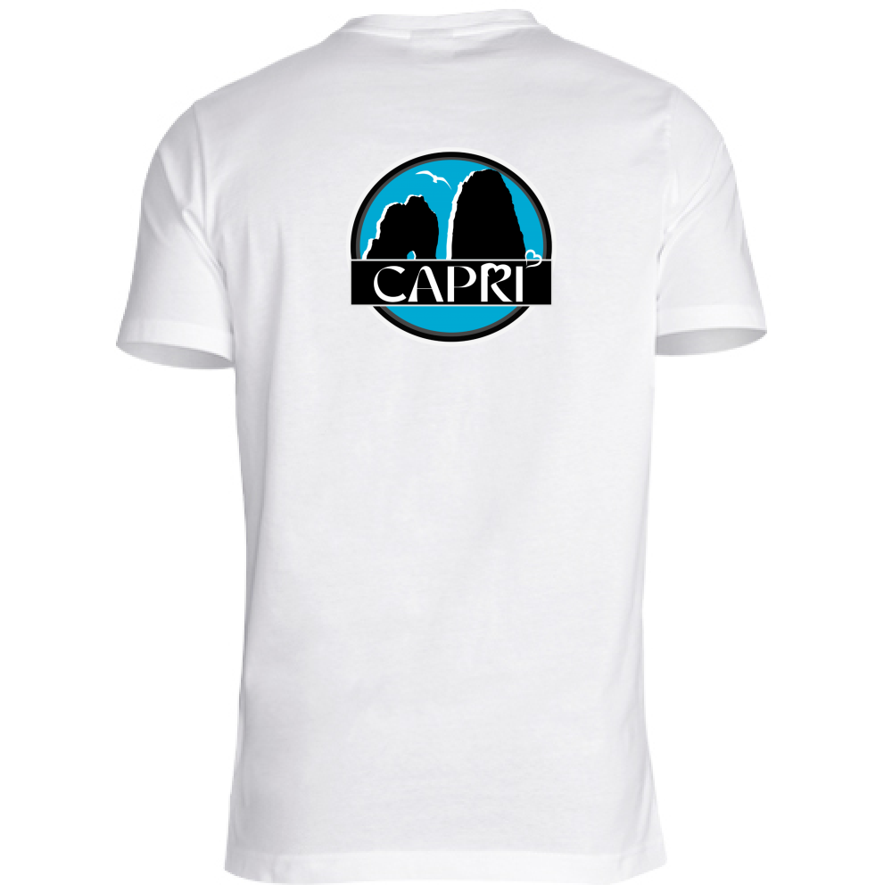 T-Shirt Unisex Large CAPRI CERCHIO MAGICO CON  FARAGLIONI