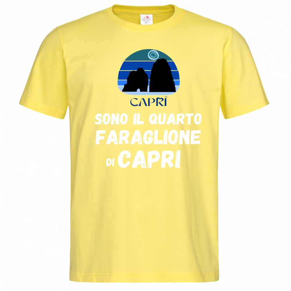 T-Shirt Men Premium SONO IL QUARTO FARAGLIONE DI CAPRI SCRITTA BIANCA