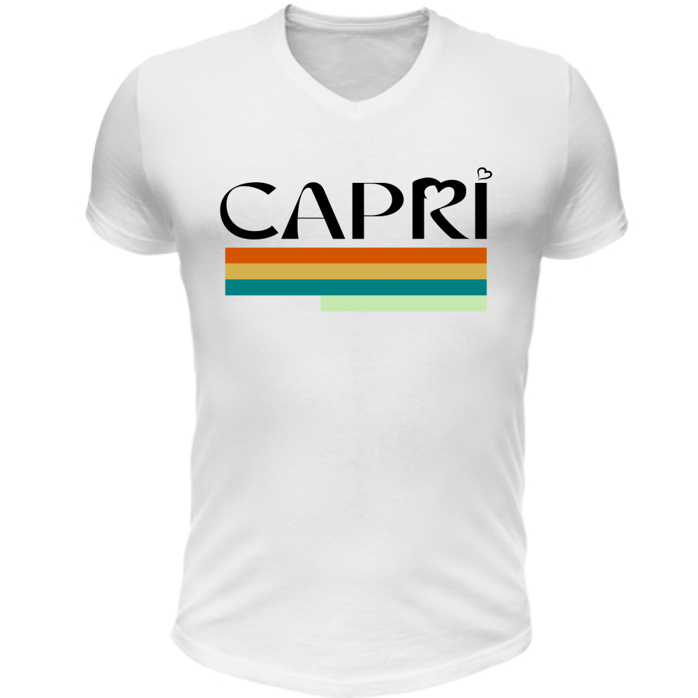 Unisex T-Shirt V-Neck CAPRI TECHNICAL COLOR BLACK WRITING