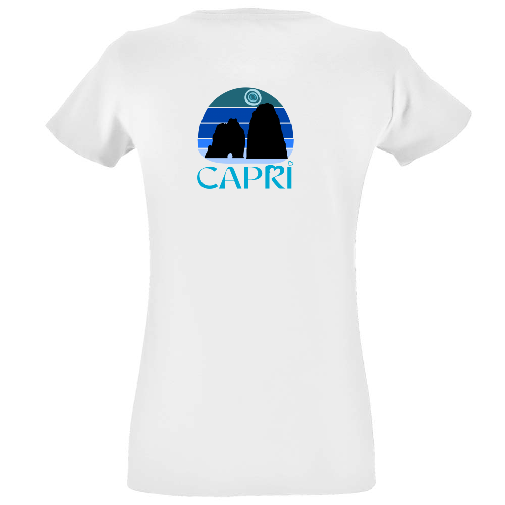 T-Shirt Women Fit CAPRI VINTAGE TRAMONTO AZZURRATO