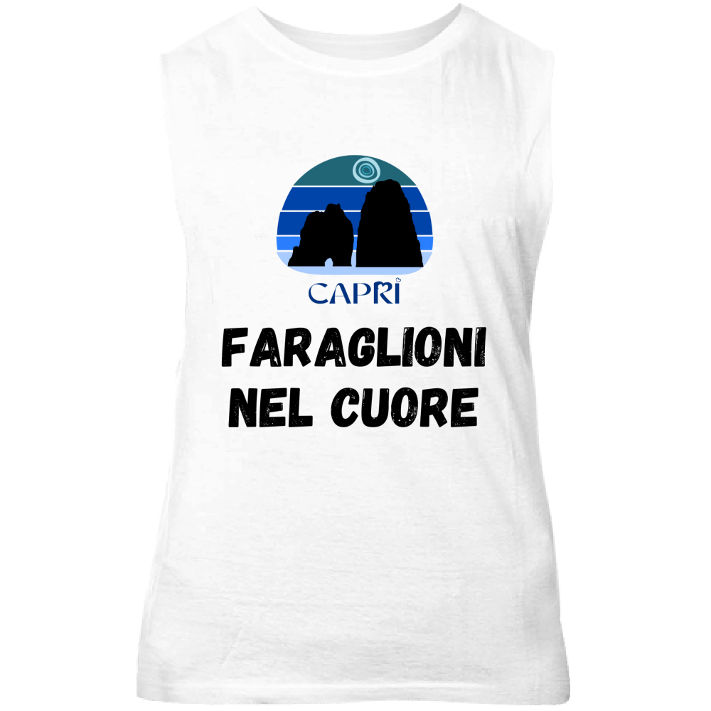 Canotta Unisex FARAGLIONI DI CAPRI NEL CUORE SCRITTA NERA
