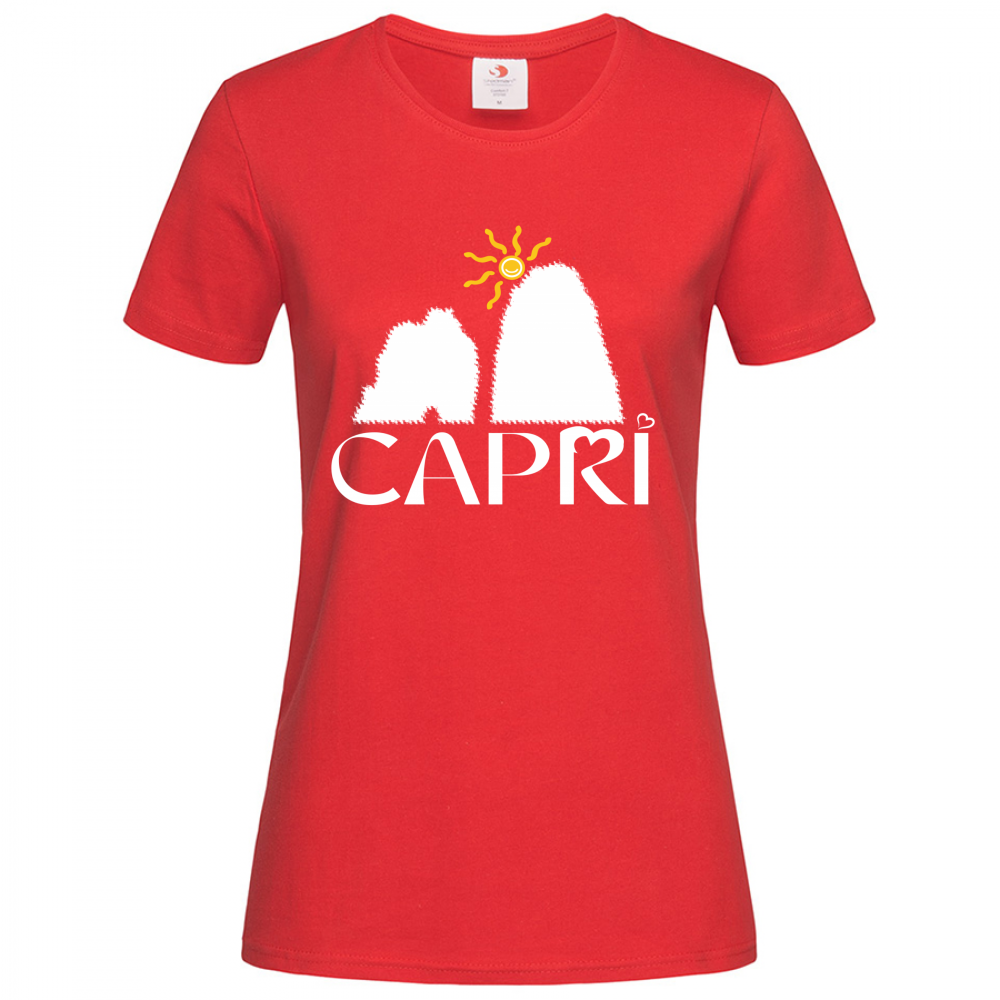 T-Shirt Women Premium CAPRI HAPPY FARAGLIONI WHITE