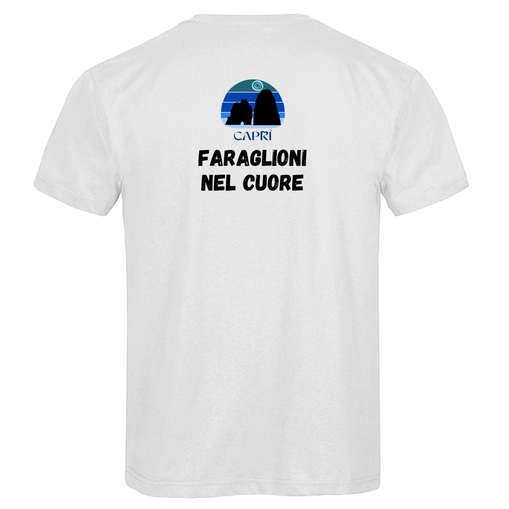 T-Shirt Men Premium FARAGLIONI DI CAPRI NEL CUORE SCRITTA NERA
