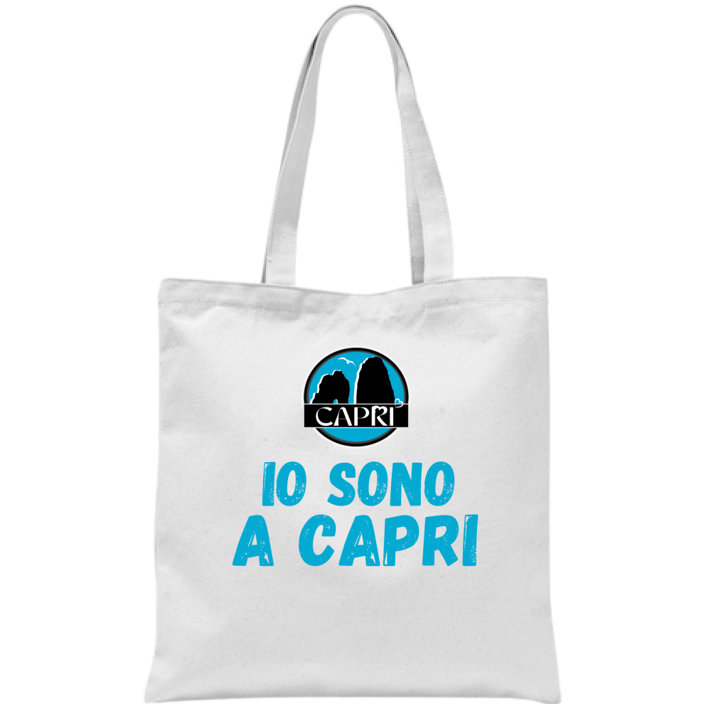 Borsa IO SONO A CAPRI SCRITTA AZZURRA