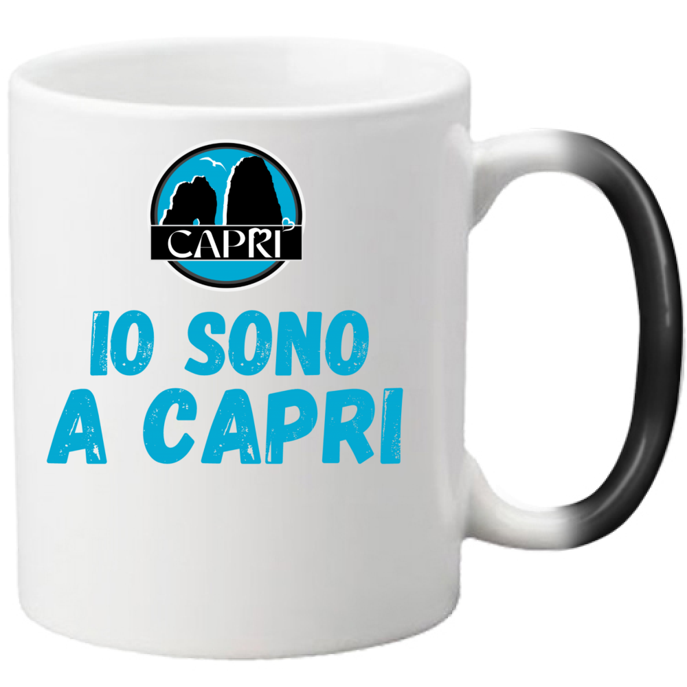 Tazza Magica IO SONO A CAPRI SCRITTA AZZURRA