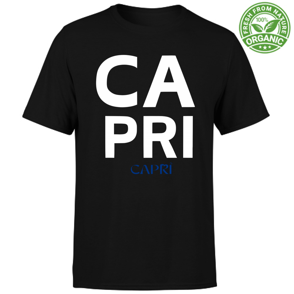 T-Shirt Unisex Organic CAPRI DESIGN SCRITTA BIANCA
