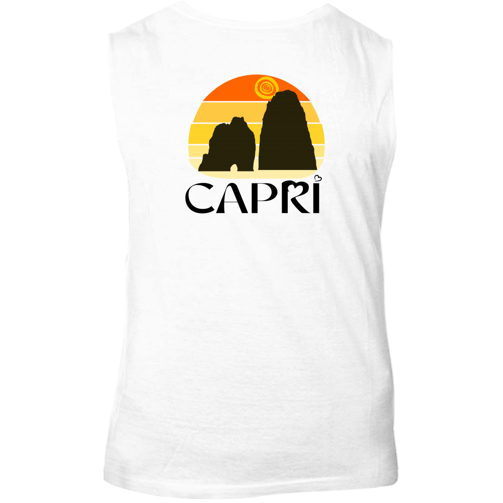 Canotta Unisex CAPRI TRAMONTO VINTAGE SCRITTA NERA