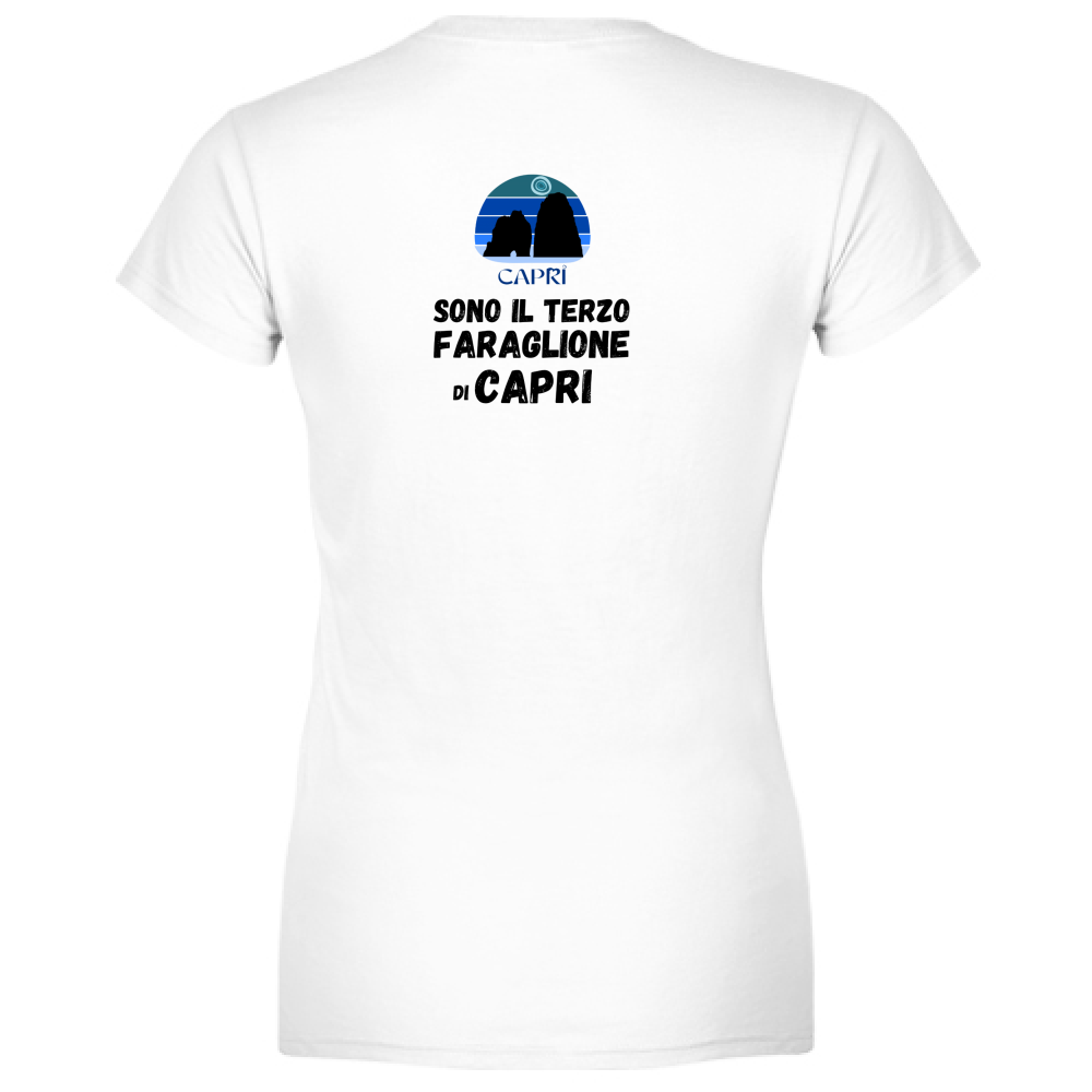 T-Shirt Women Premium SONO IL TERZO FARAGLIONE DI CAPRI SCRITTA NERA