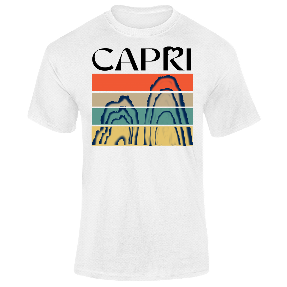T-Shirt Unisex Dry Sport CAPRI PORZIONI FARAGLIONI SCRITTA NERA