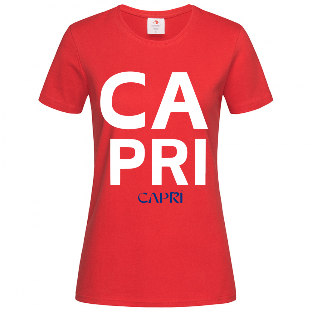 T-Shirt Women Premium CAPRI DESIGN SCRITTA BIANCA