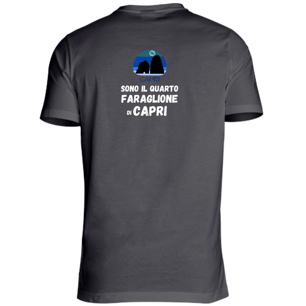 T-Shirt Unisex Large SONO IL QUARTO FARAGLIONE DI CAPRI SCRITTA BIANCA