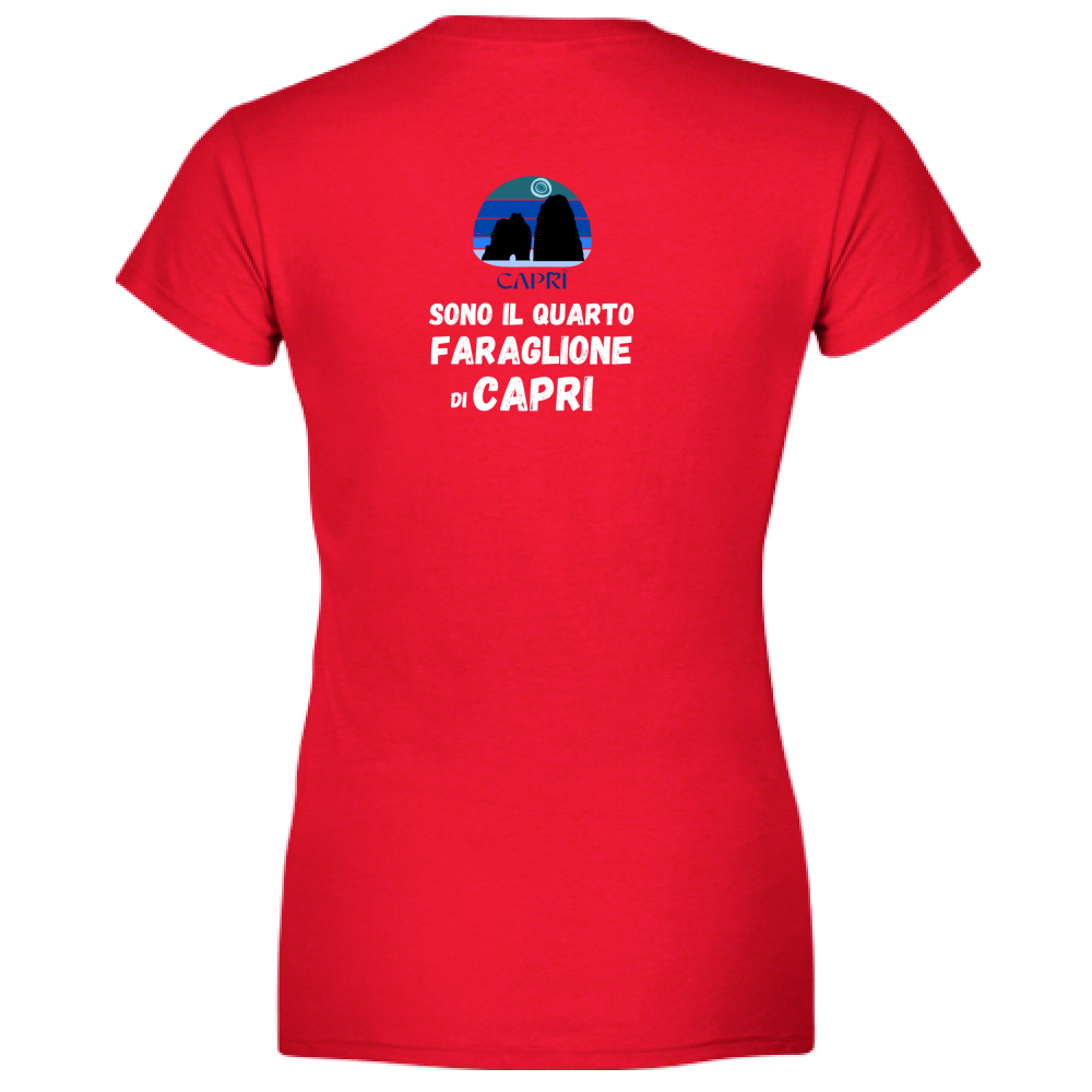 T-Shirt Women Premium SONO IL QUARTO FARAGLIONE DI CAPRI SCRITTA BIANCA