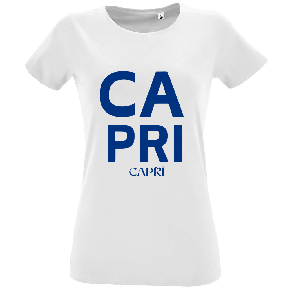 T-Shirt Women Fit CAPRI DESIGN SCRITTA BLUE
